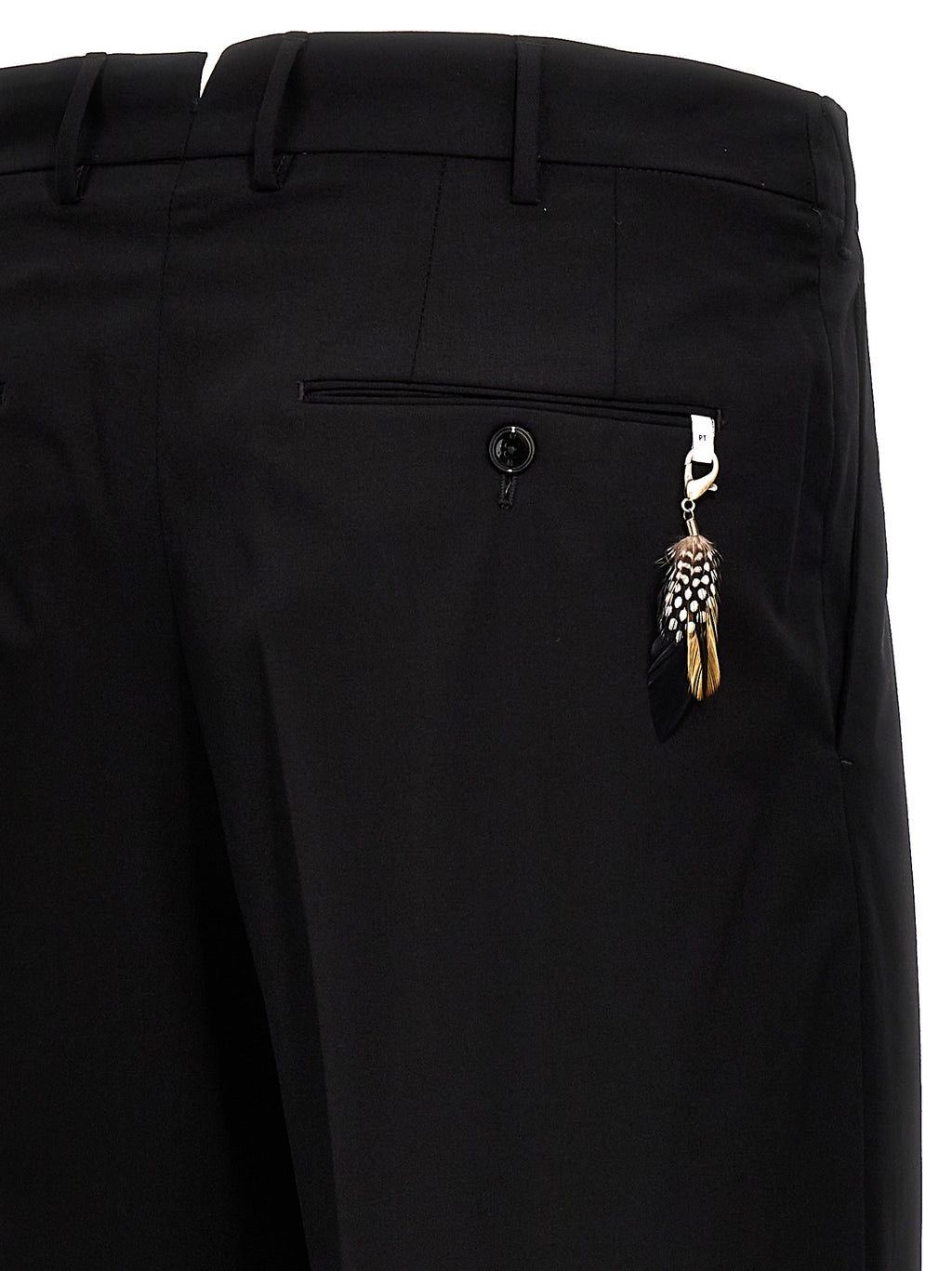 PT Torino Black Virgin Wool Dress Pants