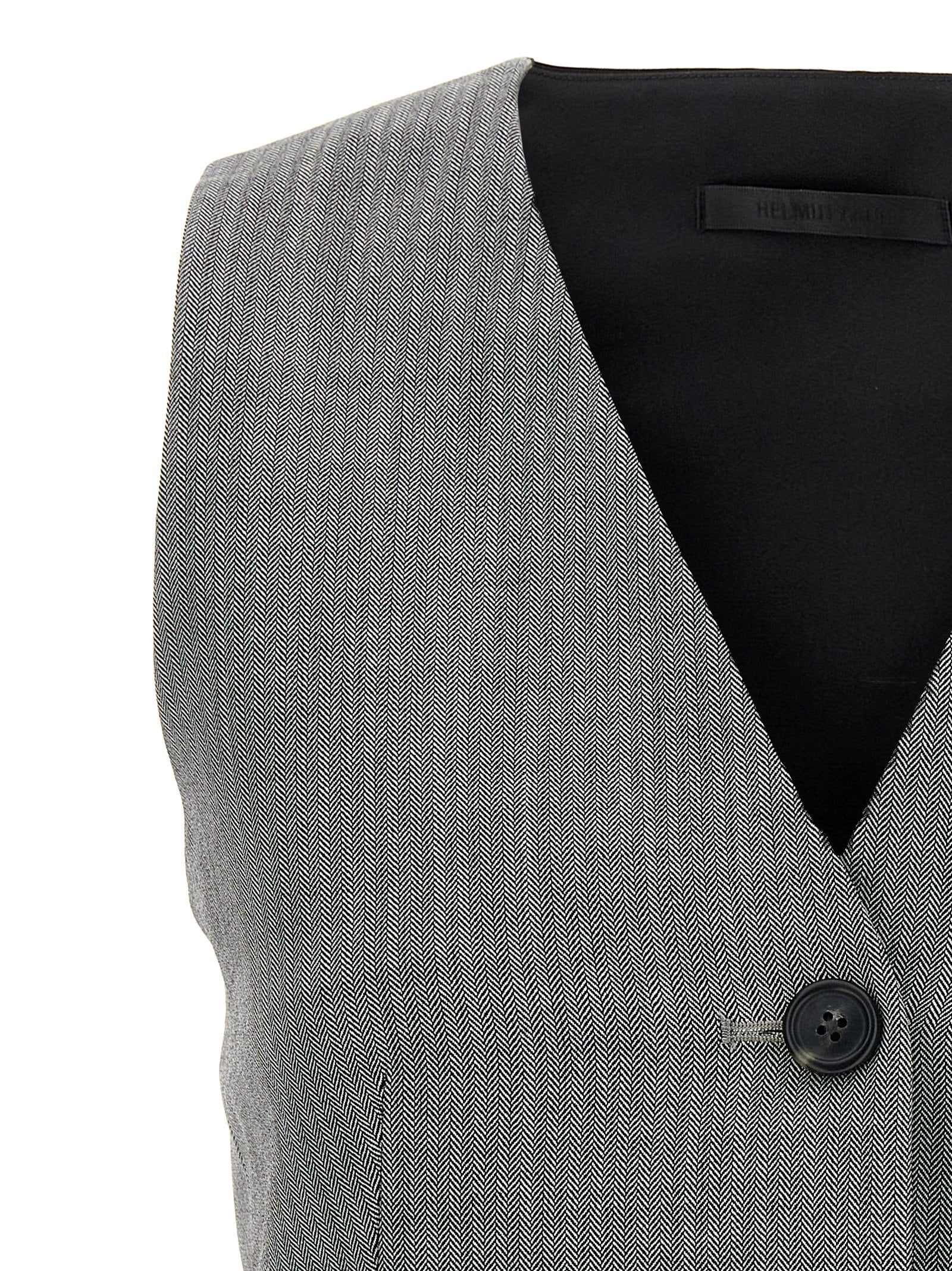 Helmut Lang Bicolor Wool Sleeveless Jacket