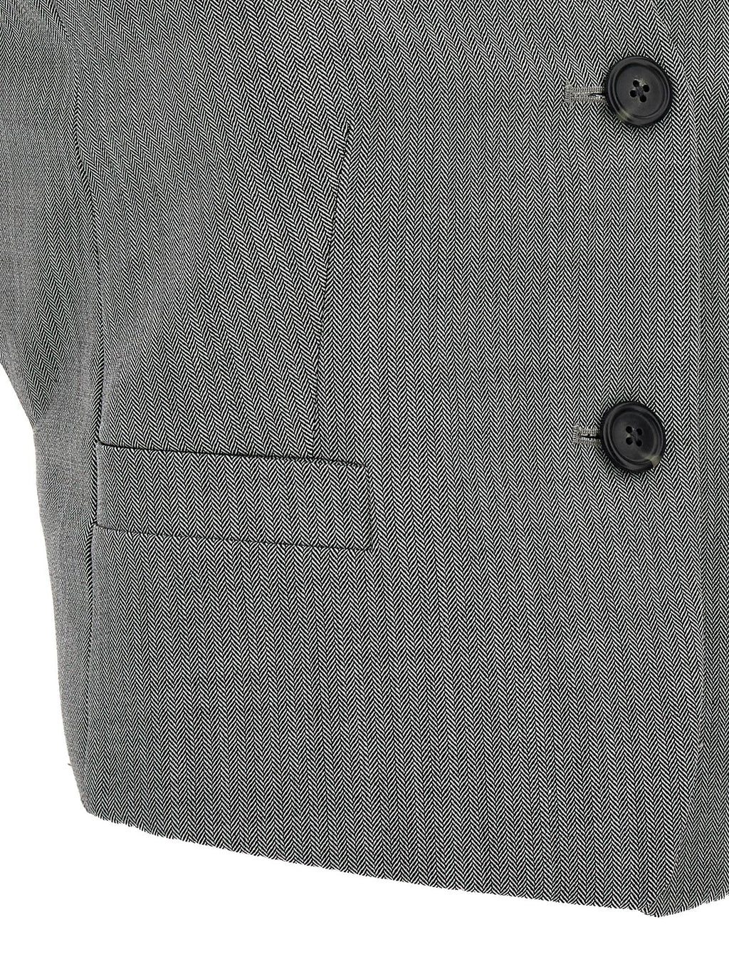 Helmut Lang Bicolor Wool Sleeveless Jacket