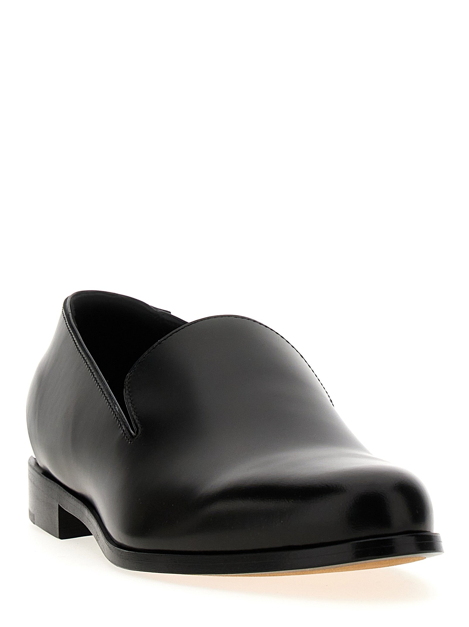 Alexander McQueen Black Calfskin Slip-On Loafers