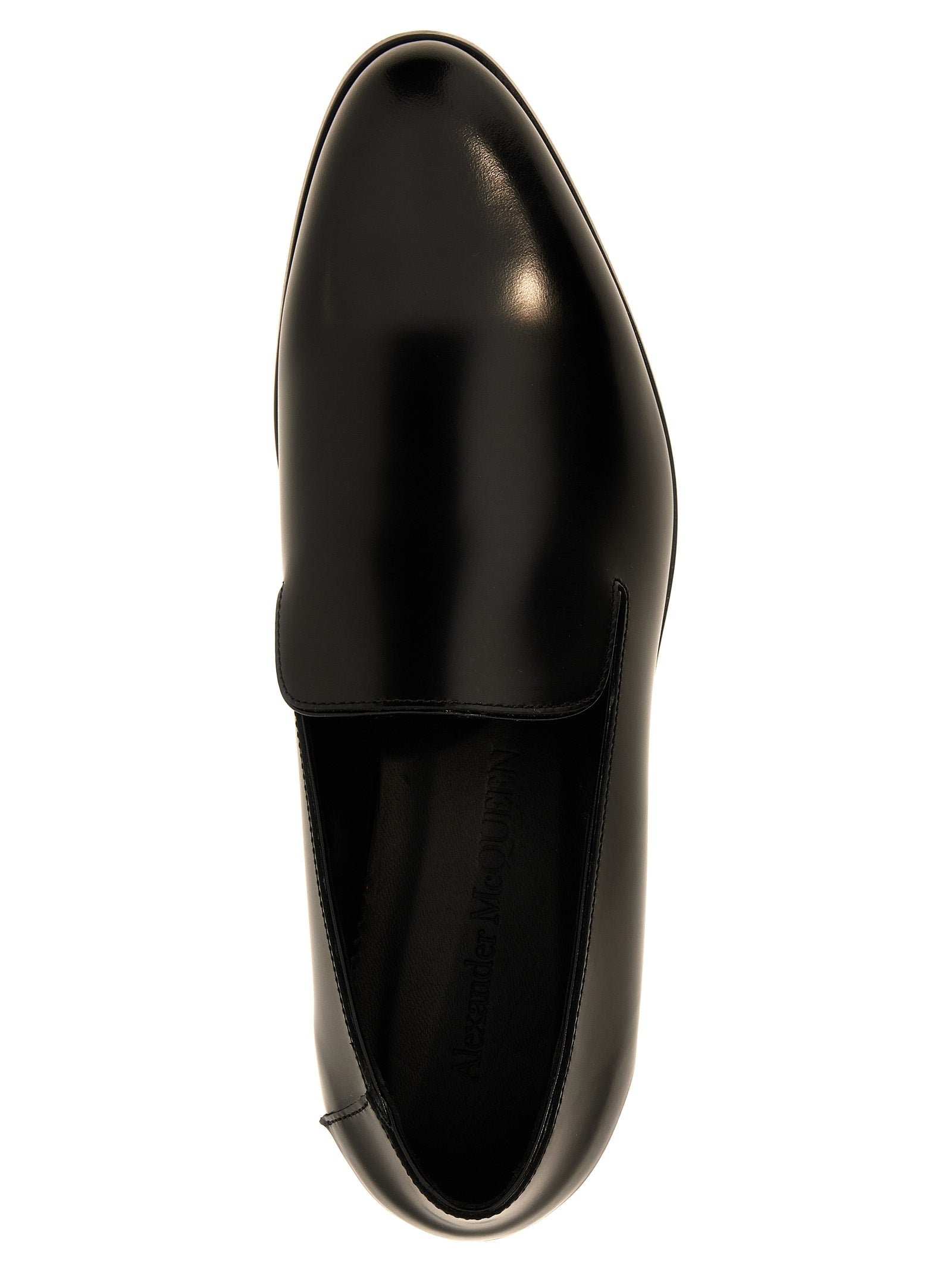 Alexander McQueen Black Calfskin Slip-On Loafers