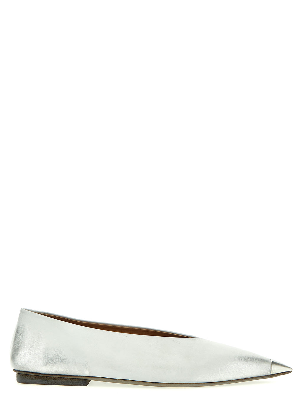 Marsell Silver Calfskin Ballet Flats