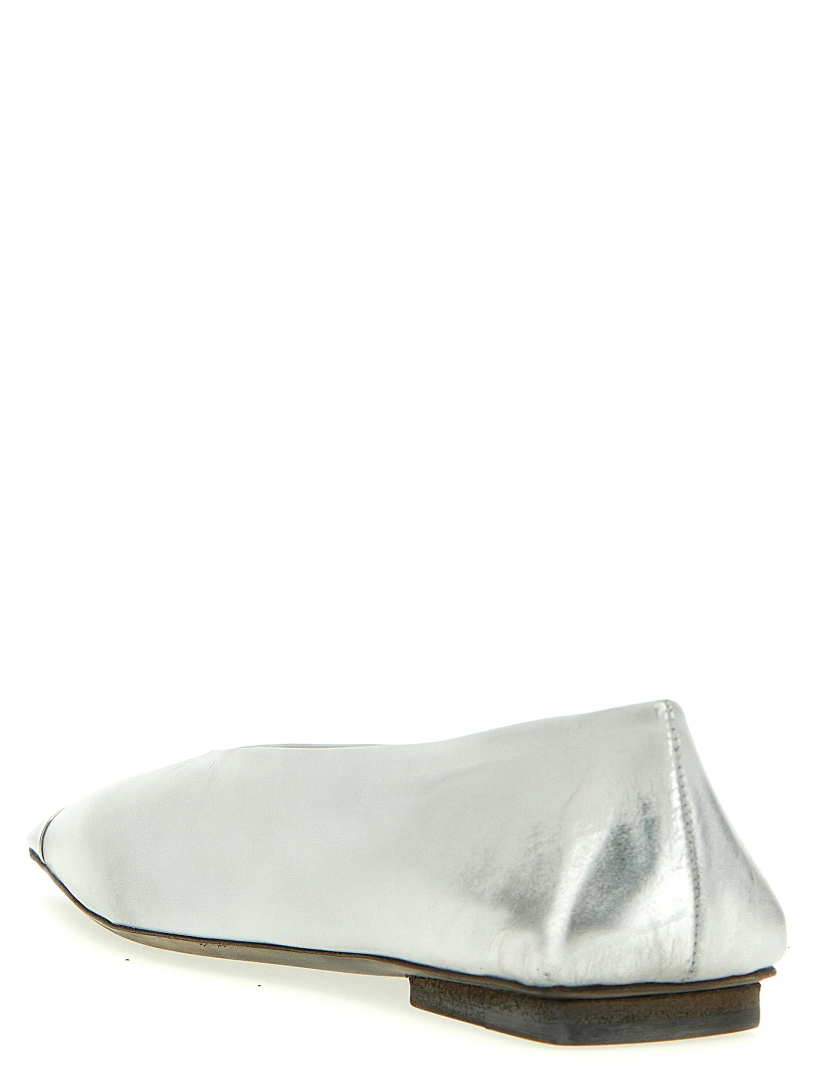 Marsell Silver Calfskin Ballet Flats