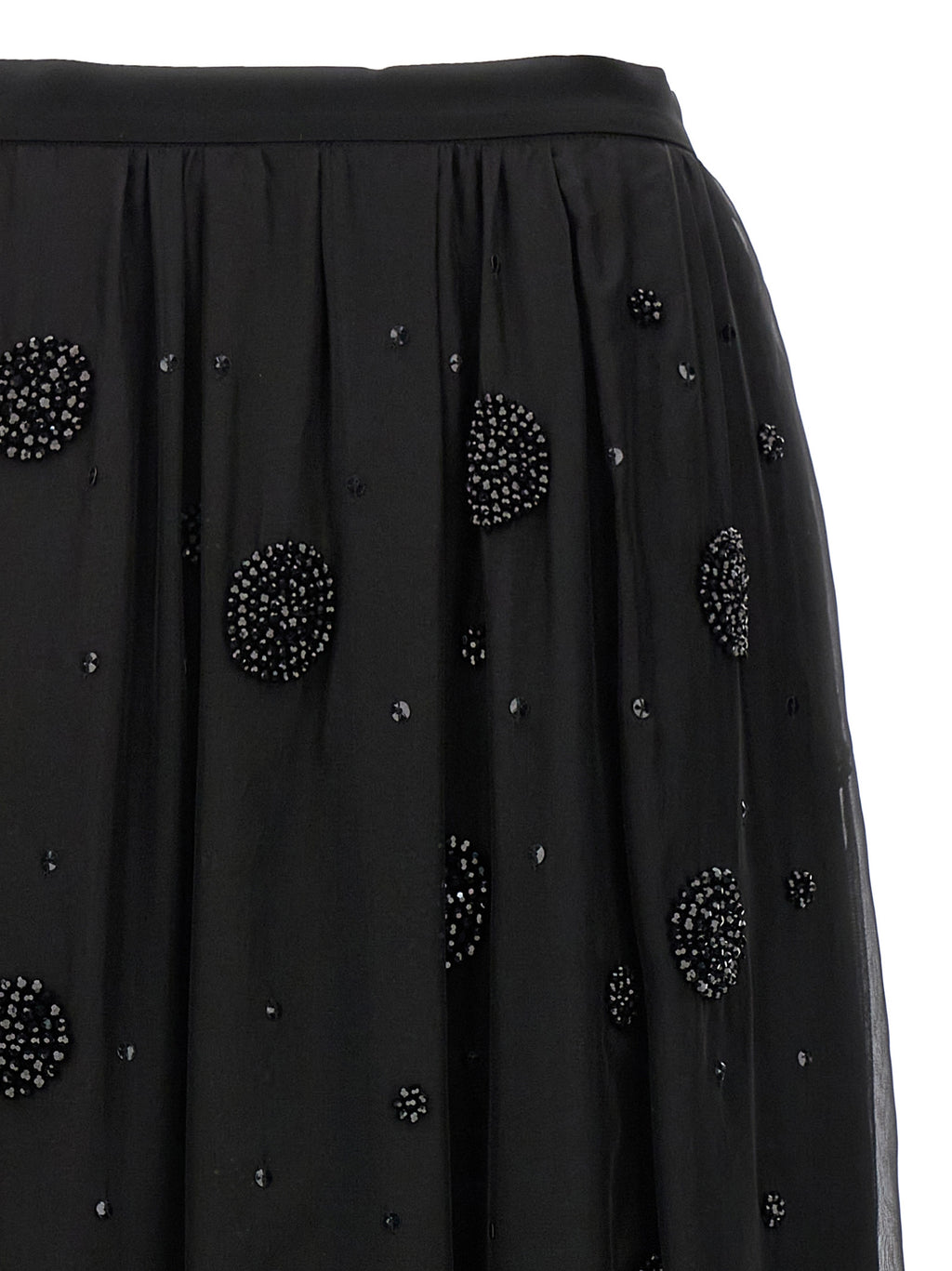 Max Mara Black Silk Midi Skirt
