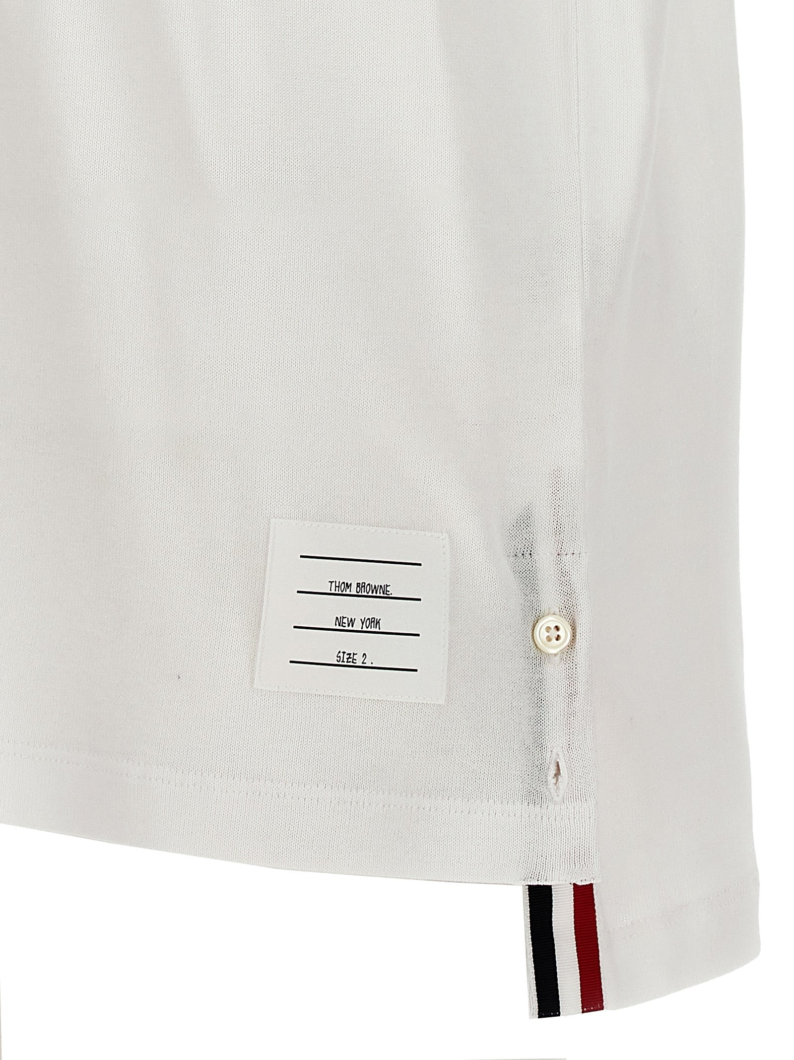 Thom Browne White Polo Shirt side view