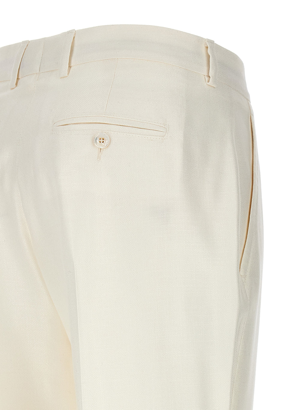 Kiton White Viscose Pants