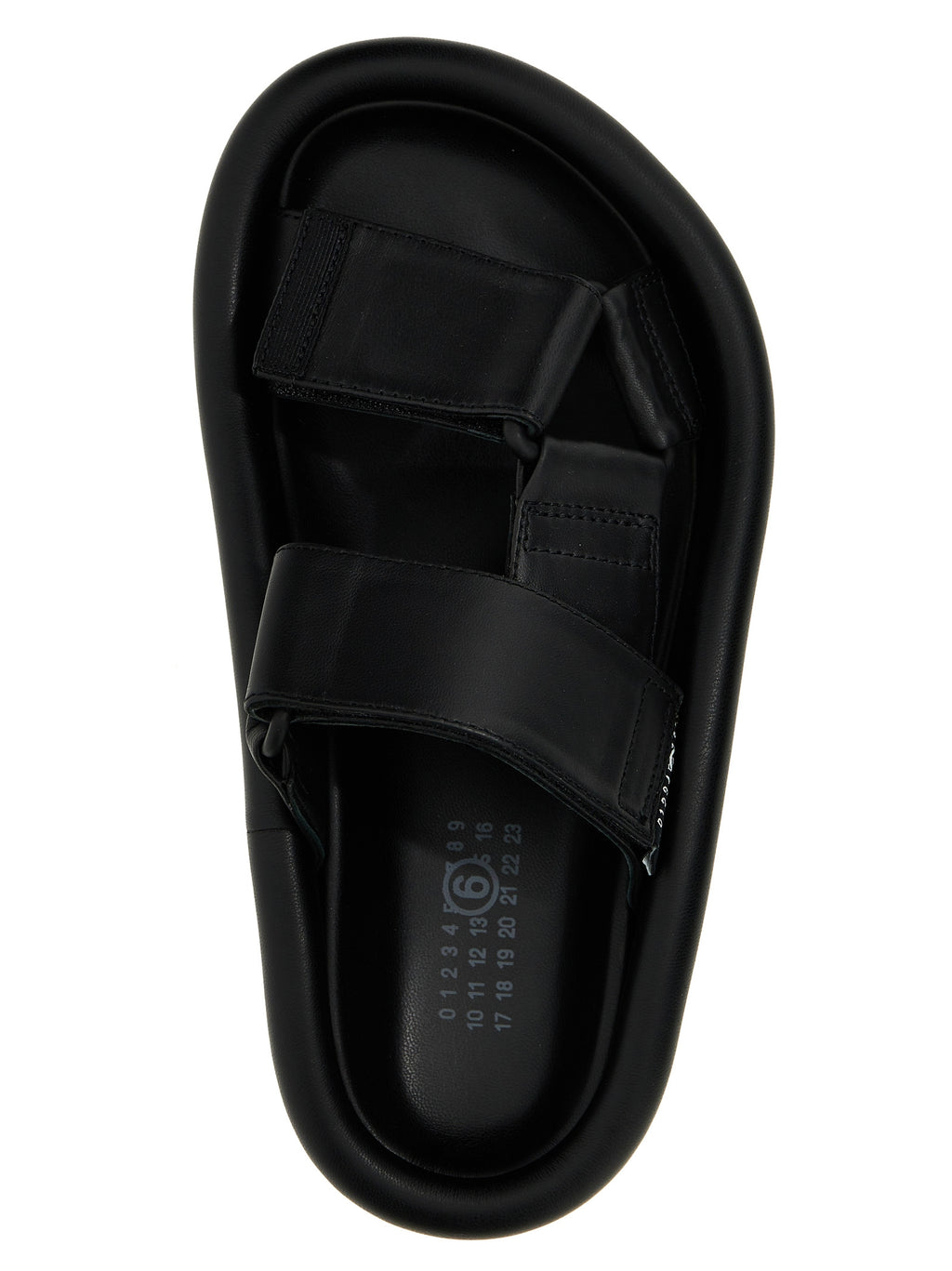 MM6 Maison Margiela Black Leather Slides