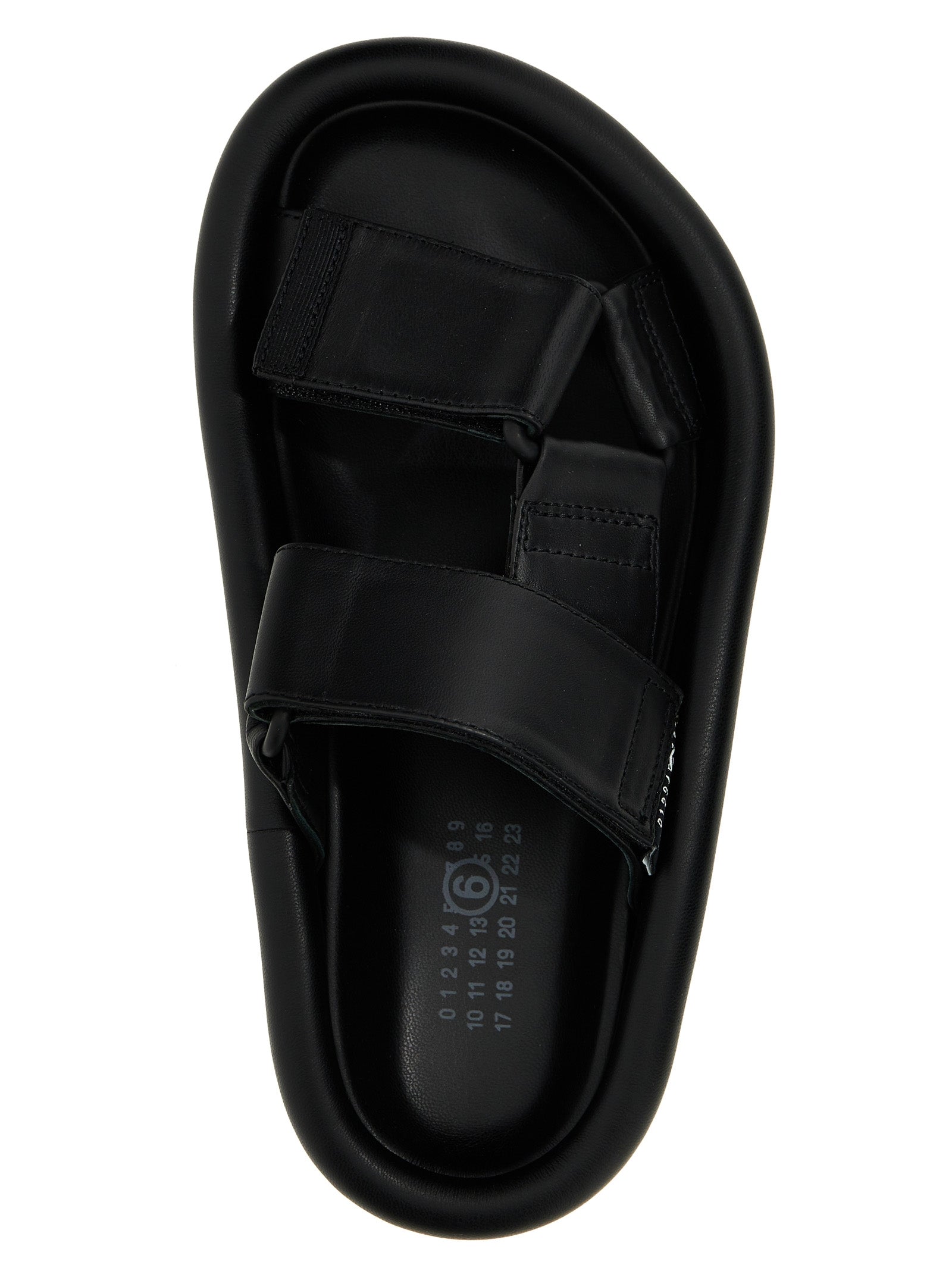 MM6 Maison Margiela Black Leather Slides