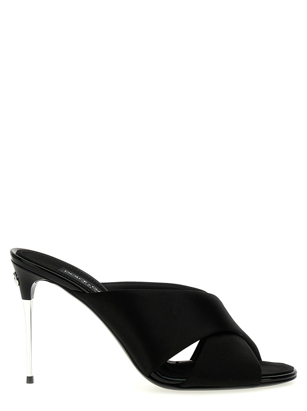 Dolce & Gabbana Black Viscose Stiletto Heel Sandals