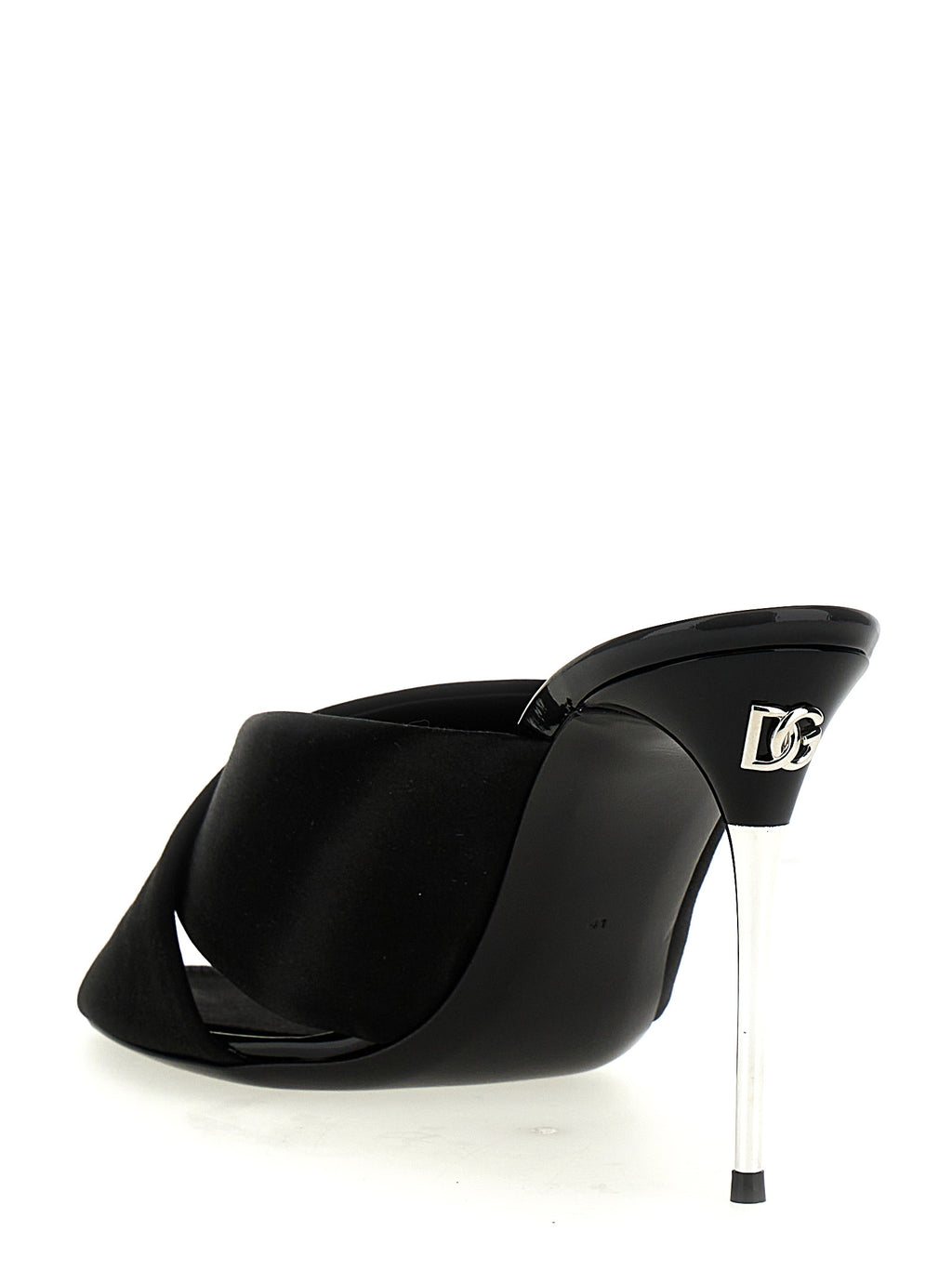 Dolce & Gabbana Black Viscose Stiletto Heel Sandals