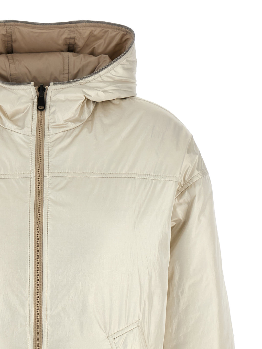 Brunello Cucinelli Beige Polyester Full-Length Jacket