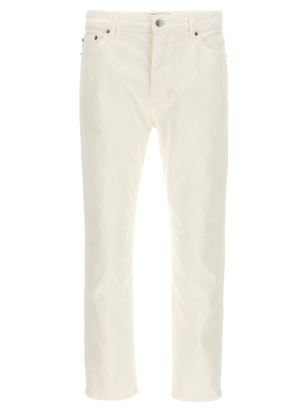 Department 5 White Cotton Straight-Leg Jeans