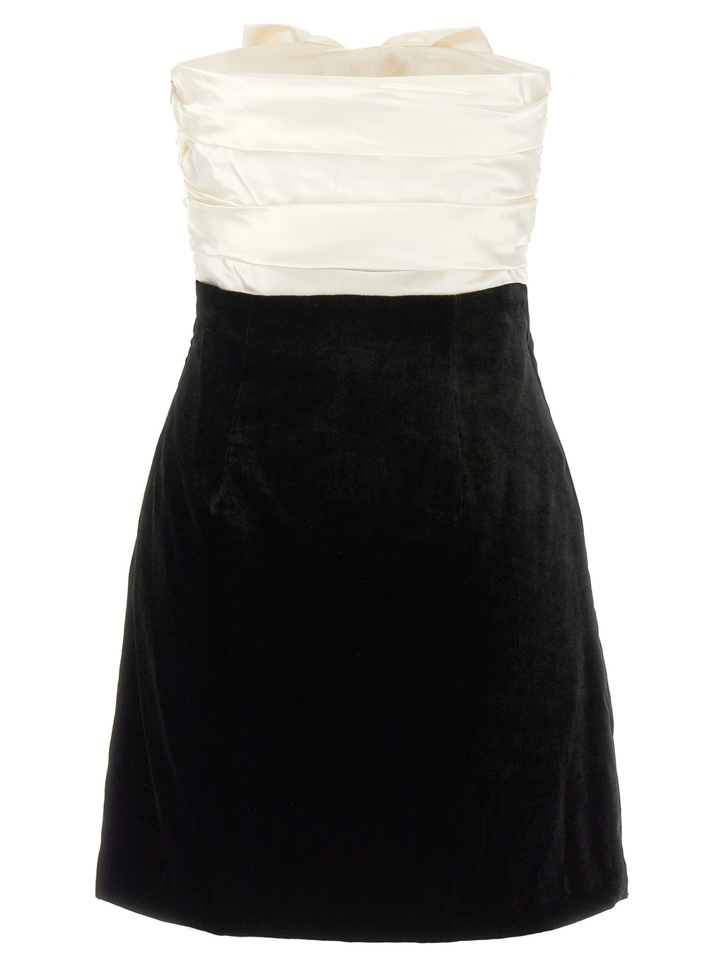 Alessandra Rich Bicolor Silk Short Dress