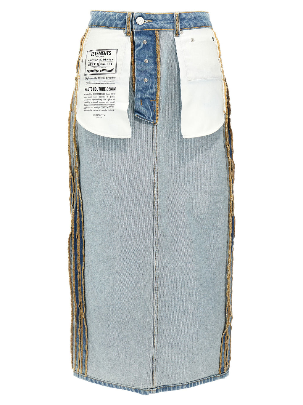 Vetements Blue Cotton Mini Skirt