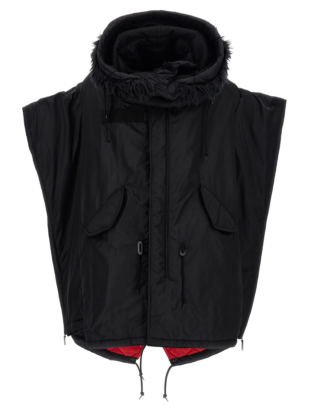 Junya Watanabe Black Nylon Full-Length Jacket