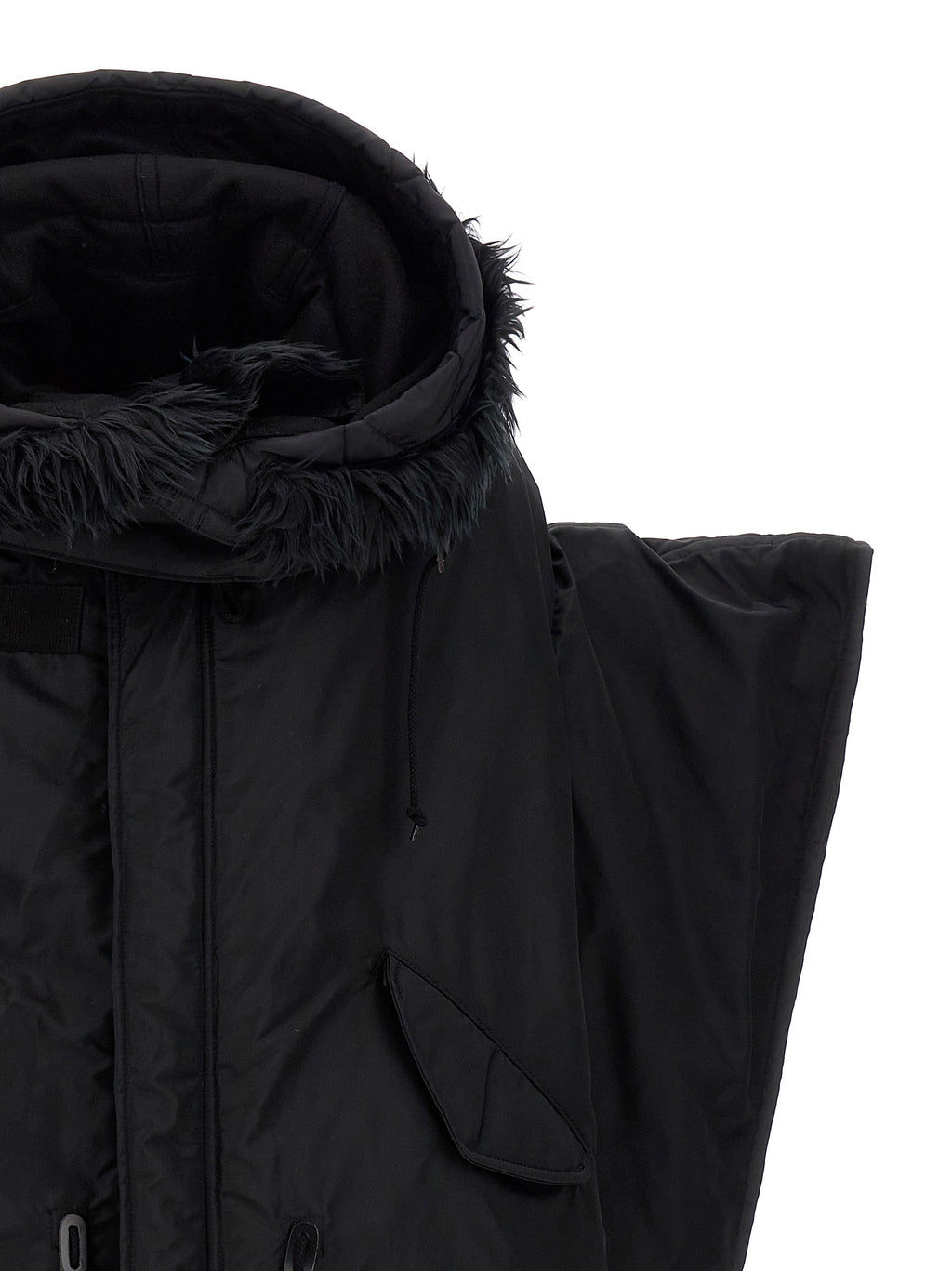 Junya Watanabe Black Nylon Full-Length Jacket