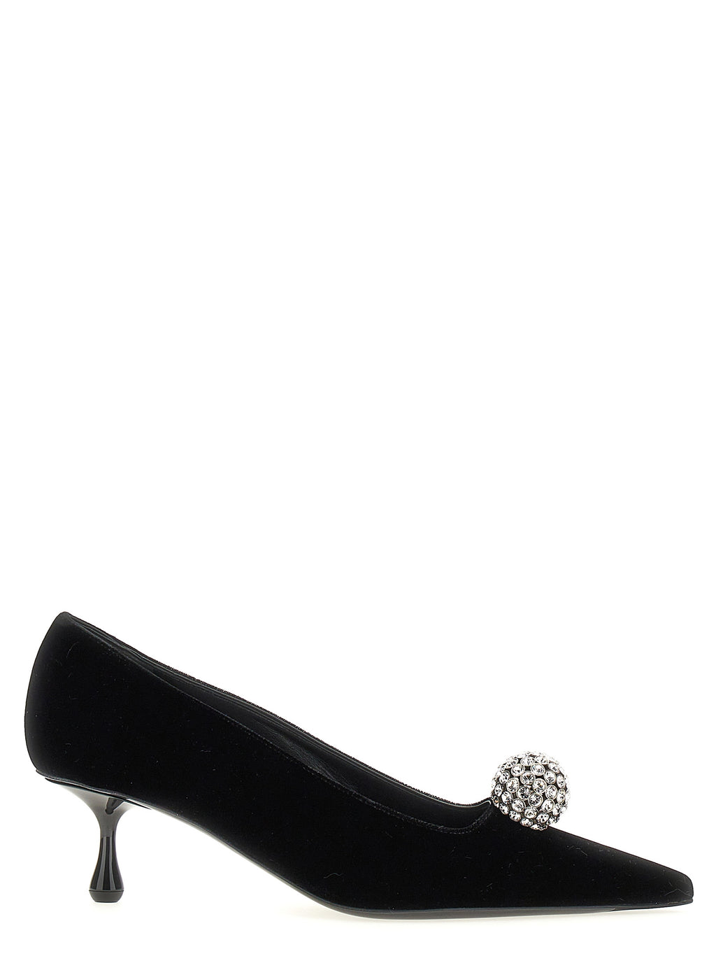Jimmy Choo Black Textile Mid Heel Pumps