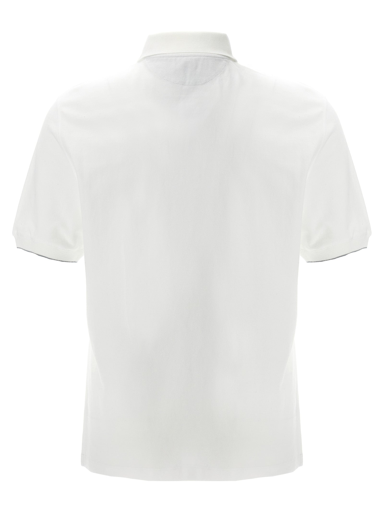 Brunello Cucinelli White Cotton Polo Shirt