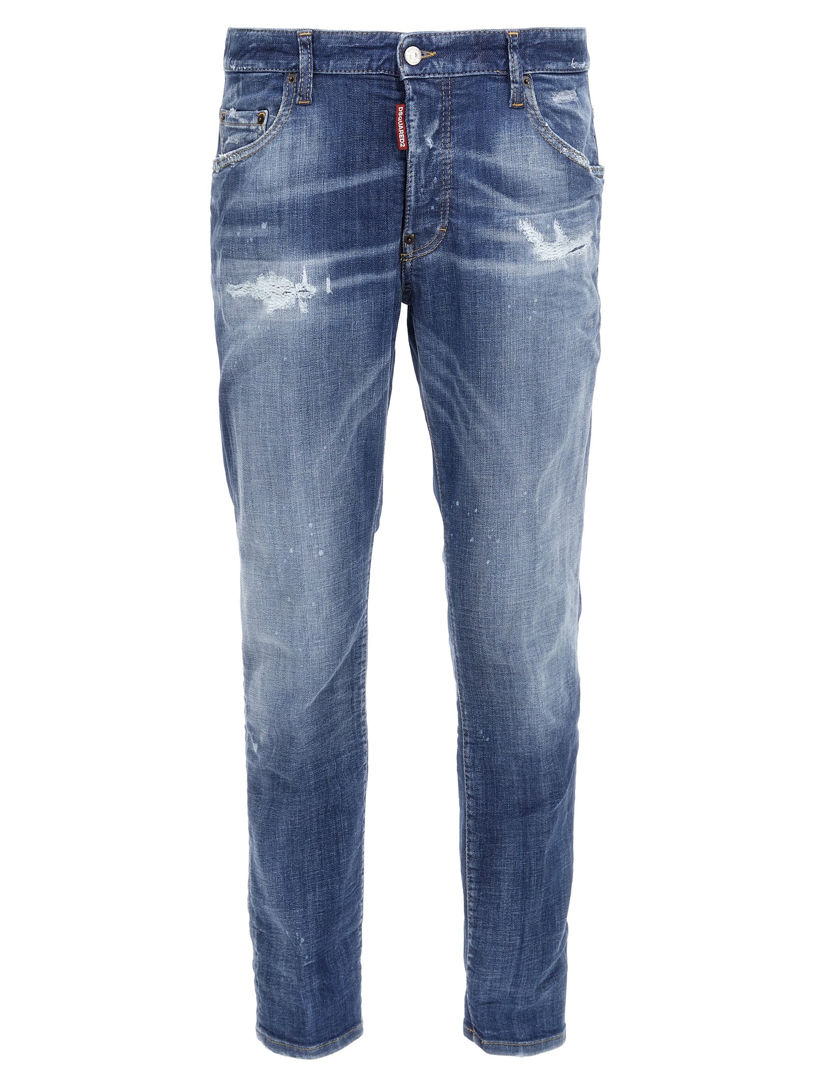 Dsquared² Blue Cotton Straight-Leg Jeans