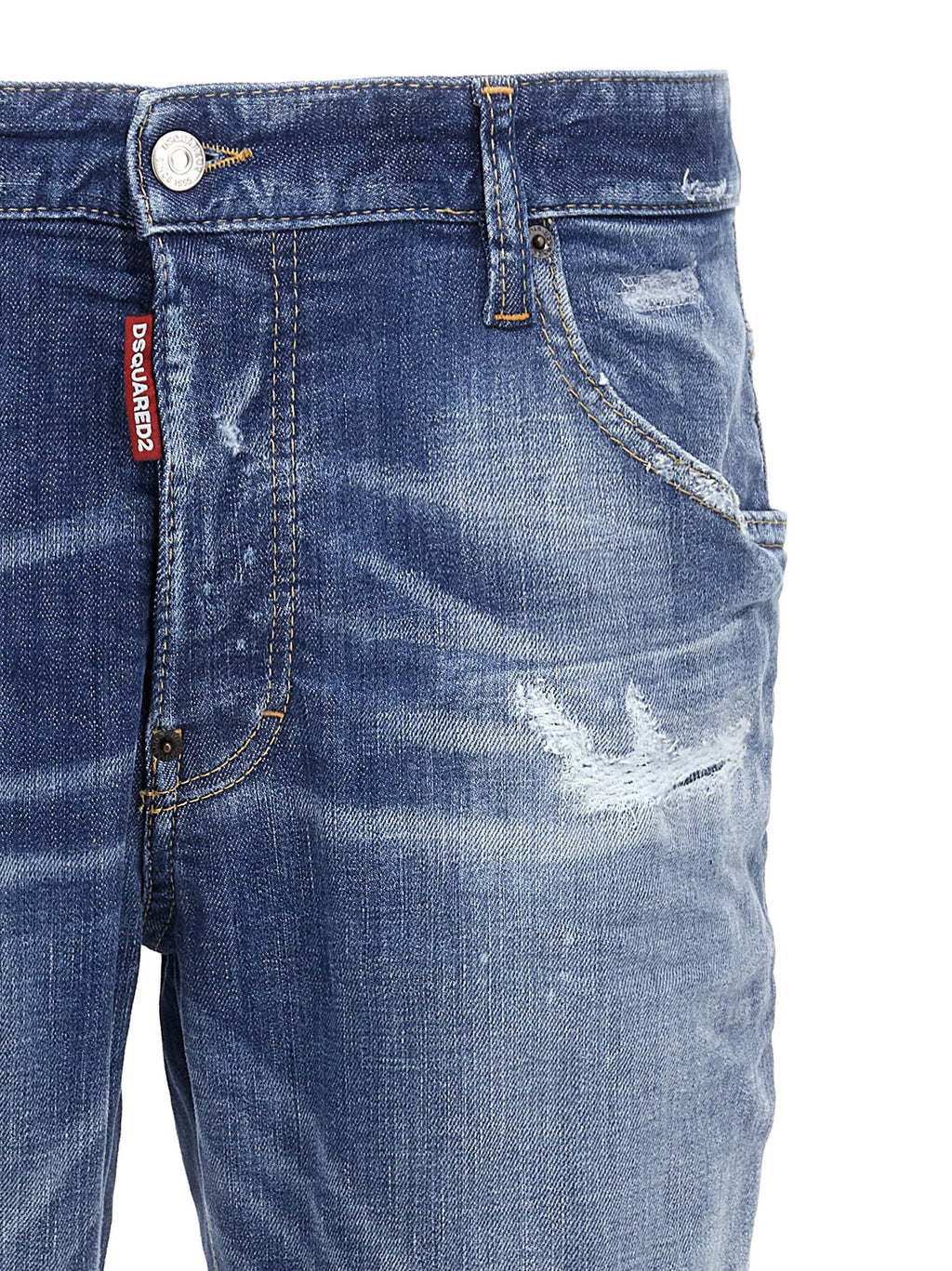Dsquared² Blue Cotton Straight-Leg Jeans