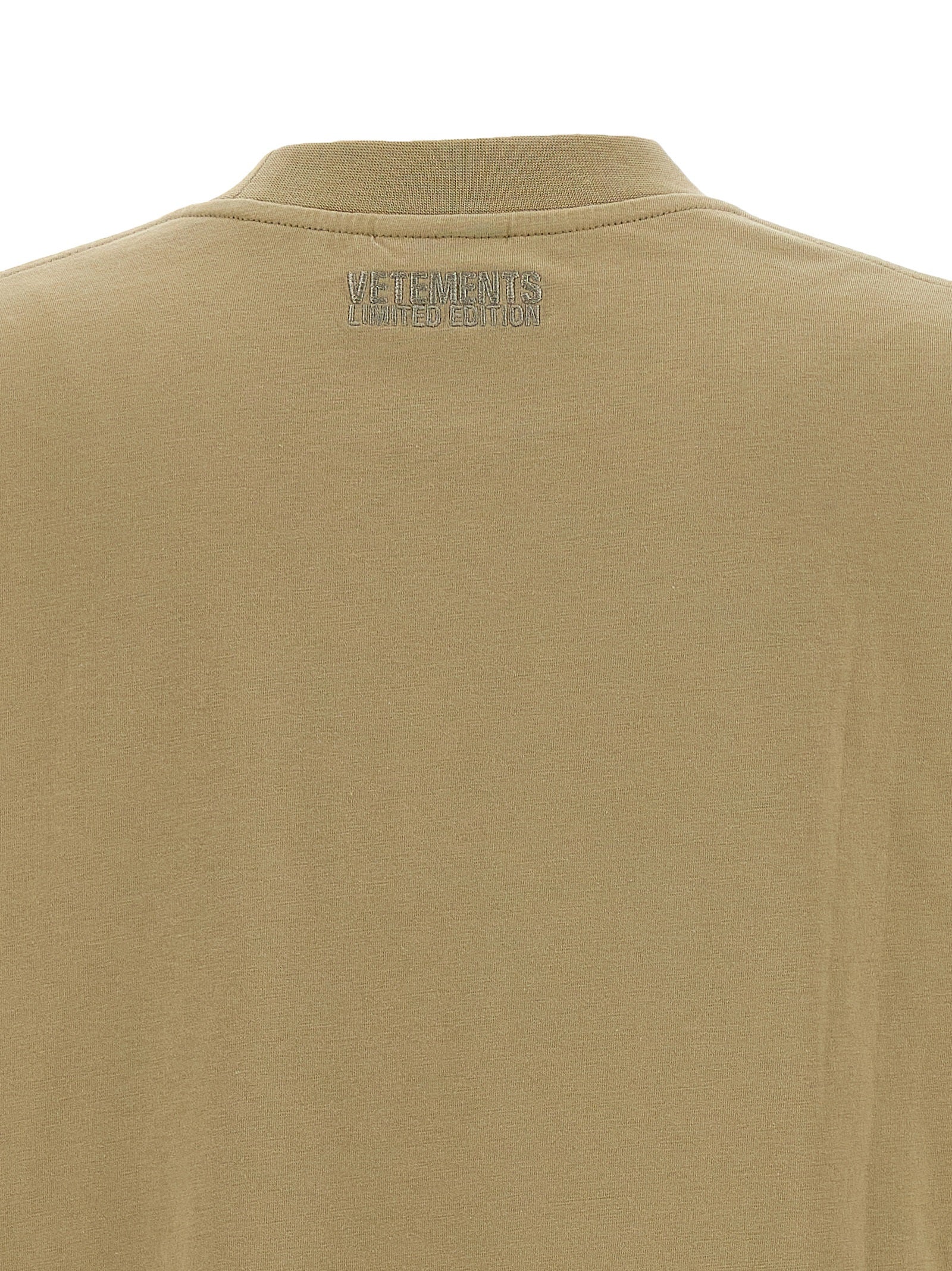 Vetements Beige Cotton T-Shirt