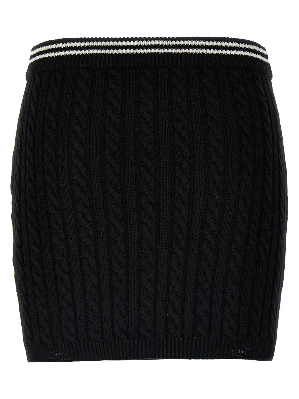Alessandra Rich Bicolor Cotton Long Skirt