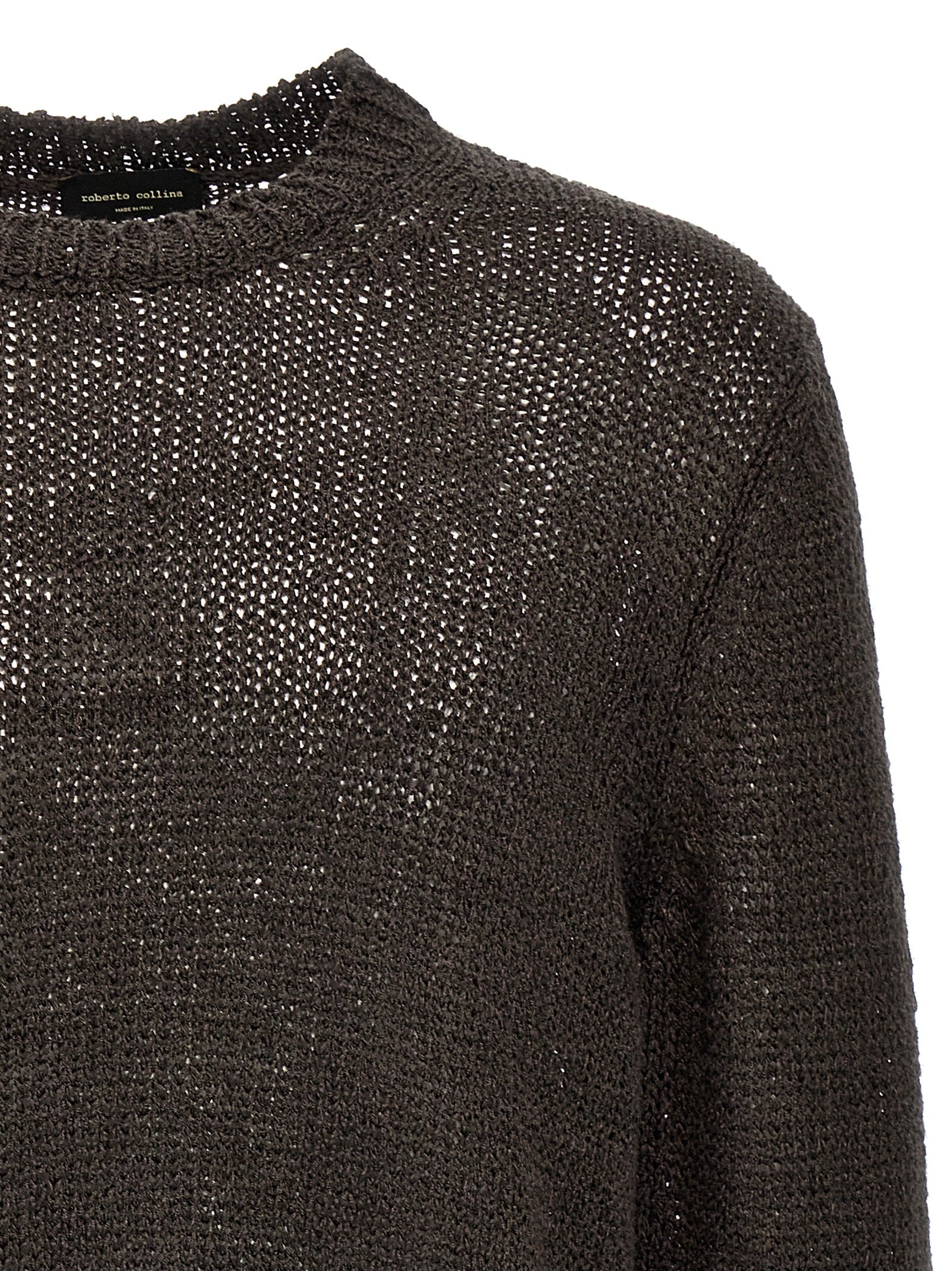 Roberto Collina Brown Linen Cardigan