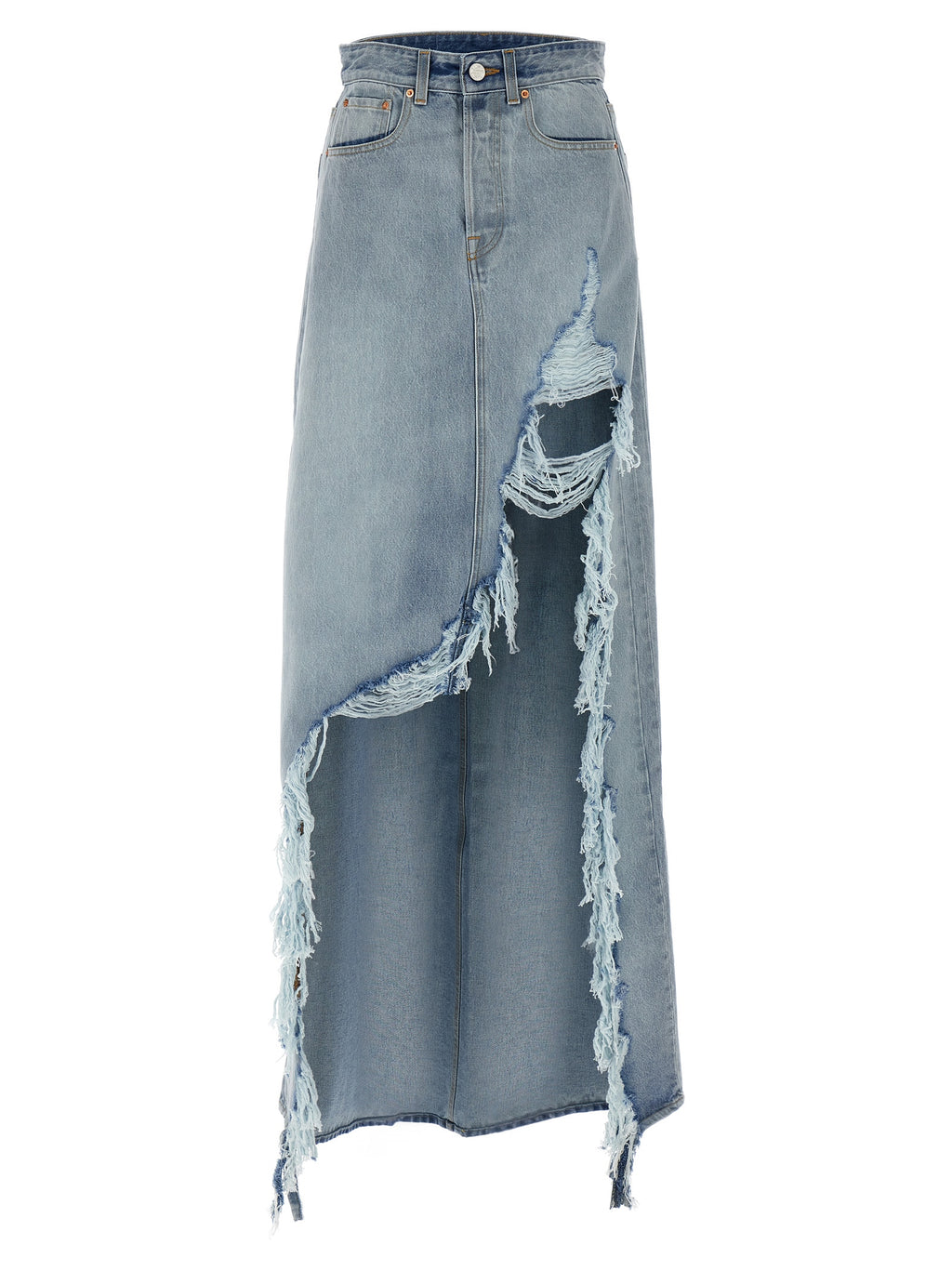 Vetements Blue Cotton Mini Skirt