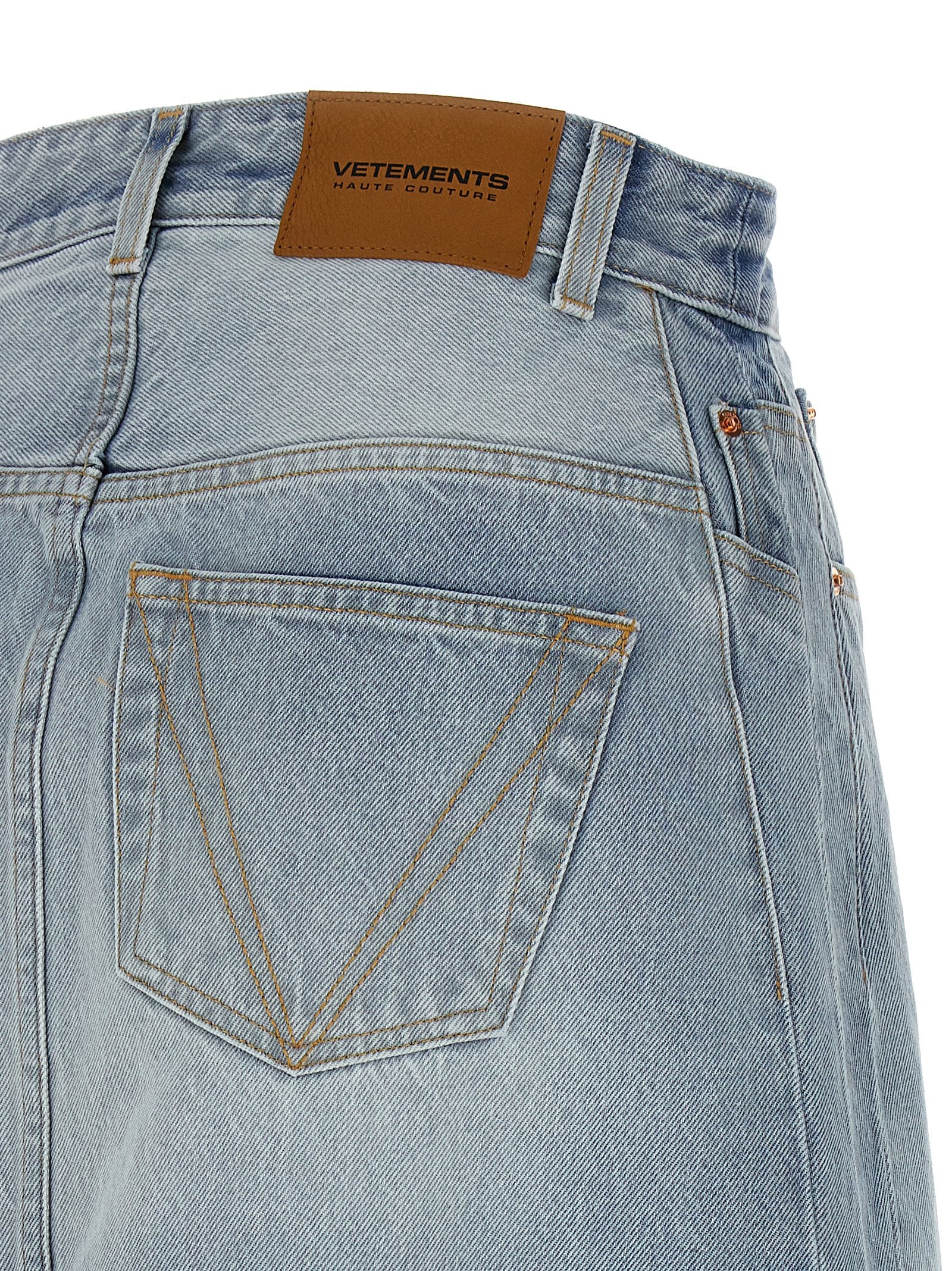 Vetements Blue Cotton Mini Skirt