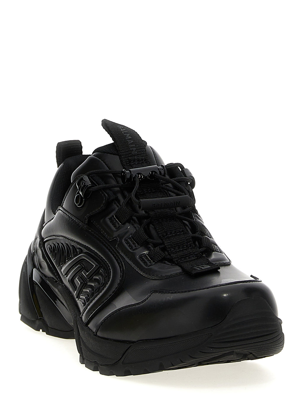 Balmain Black Nylon Athletic Sneakers