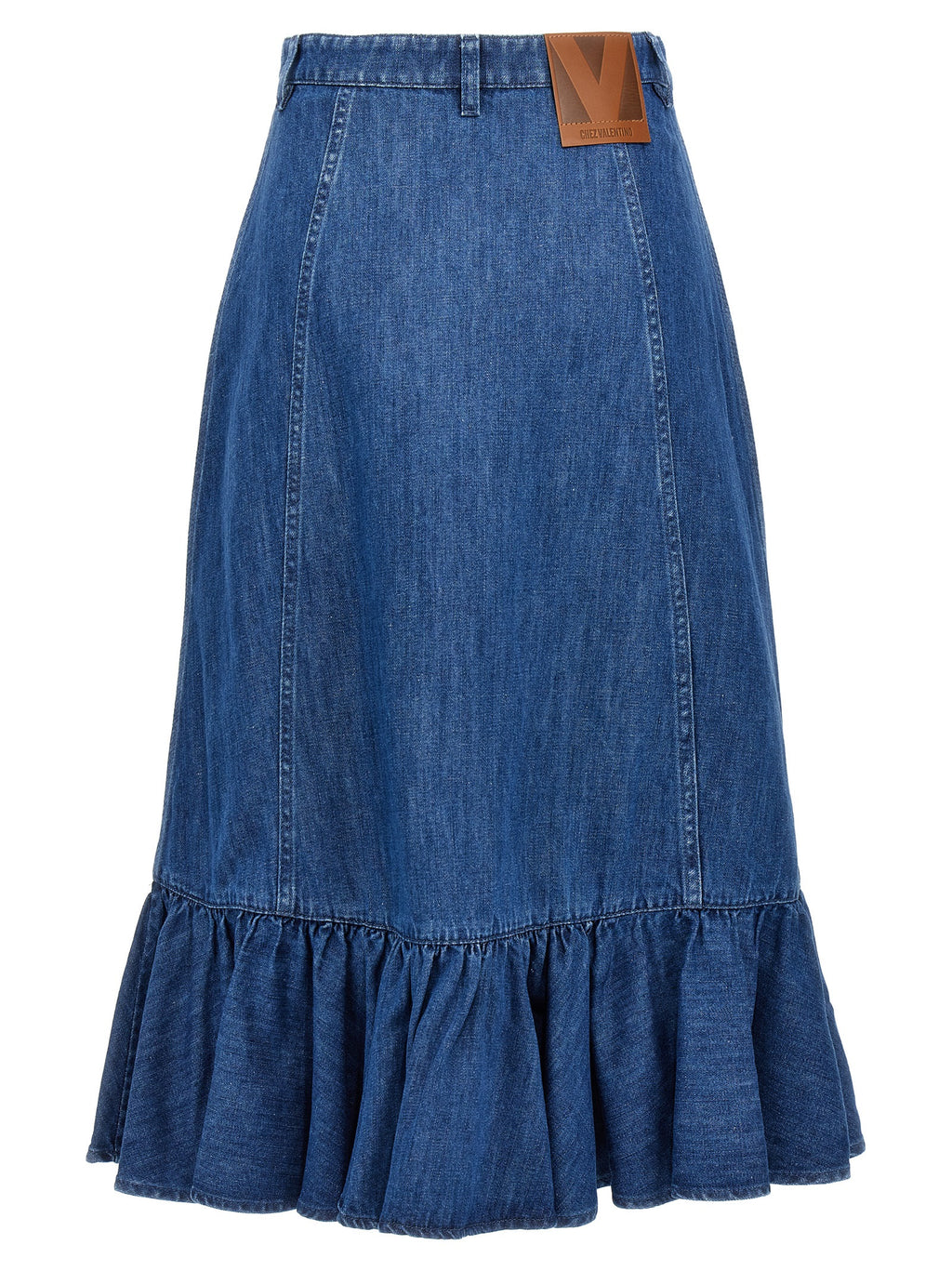 Valentino Garavani Blue Cotton Midi Skirt