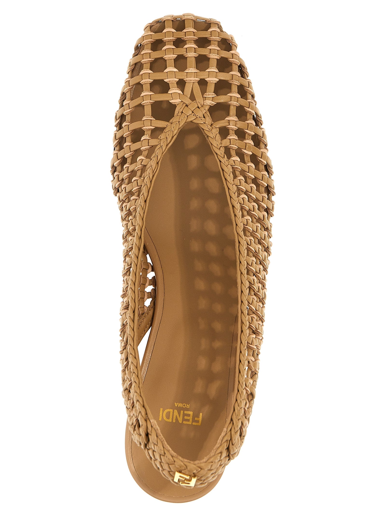 Fendi Brown Calfskin Mid Heel Pumps