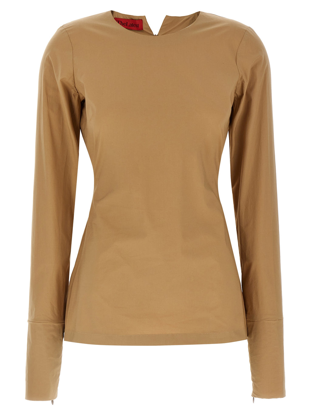 THELATEST Beige Cotton Long Sleeve T-Shirt