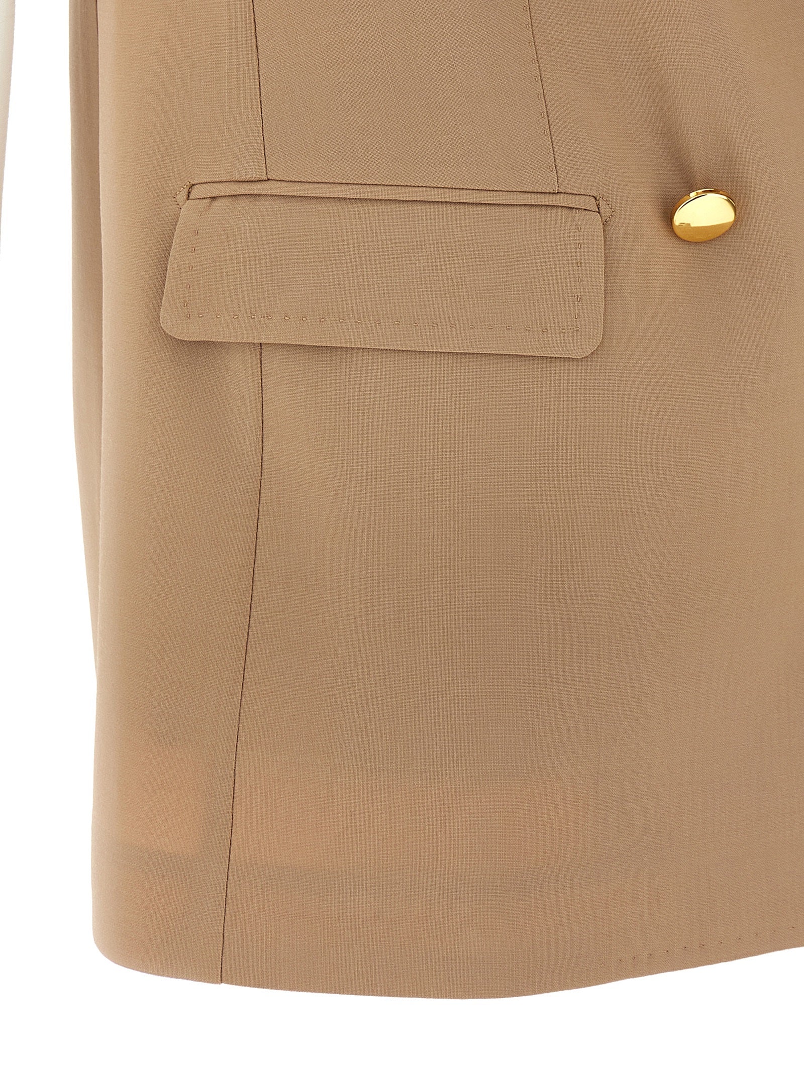 Tagliatore Beige Virgin Wool Sleeveless Jacket