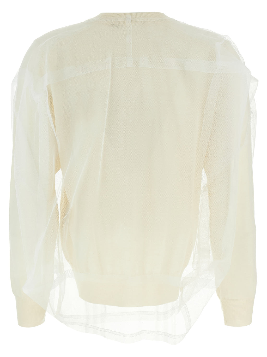 Comme Des Garçons White Wool Cardigan