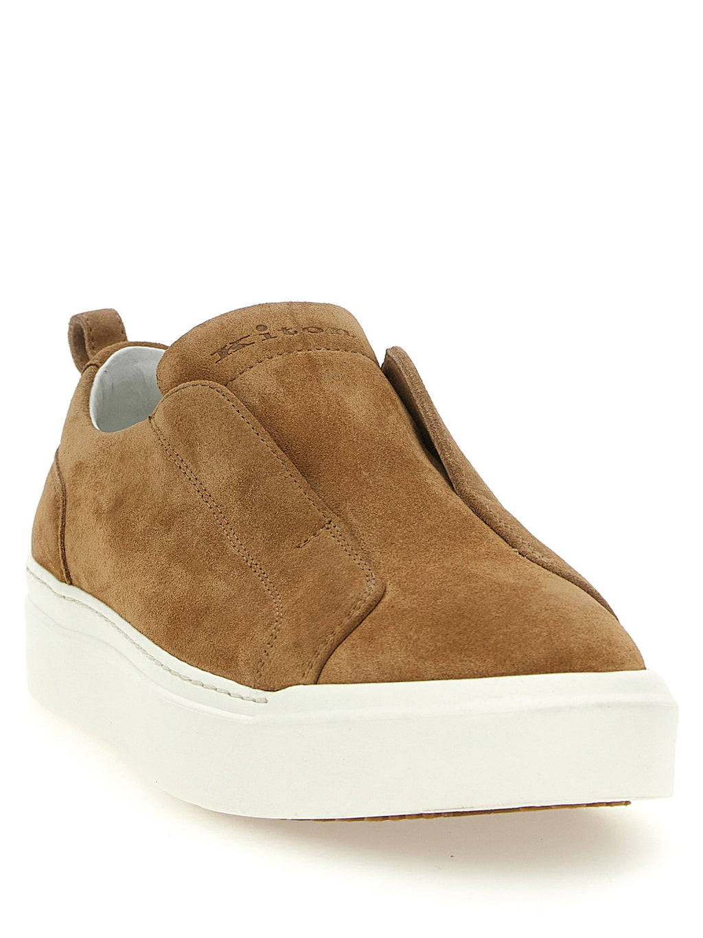 Kiton Brown Calfskin Low Top Sneakers