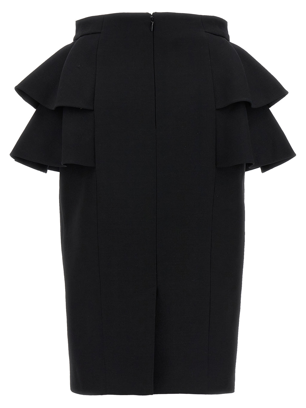Valentino Garavani Black Virgin Wool Midi Skirt