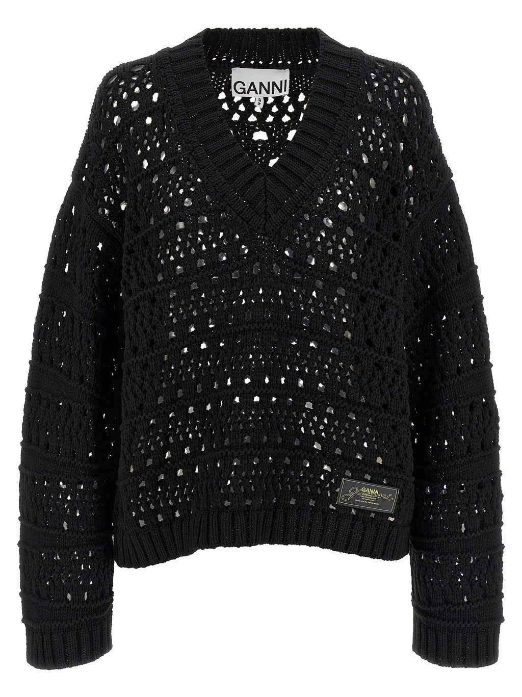 Ganni Black Cotton Cardigan