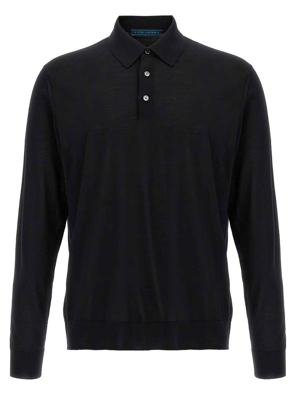 Kiton Black Wool Polo Shirt