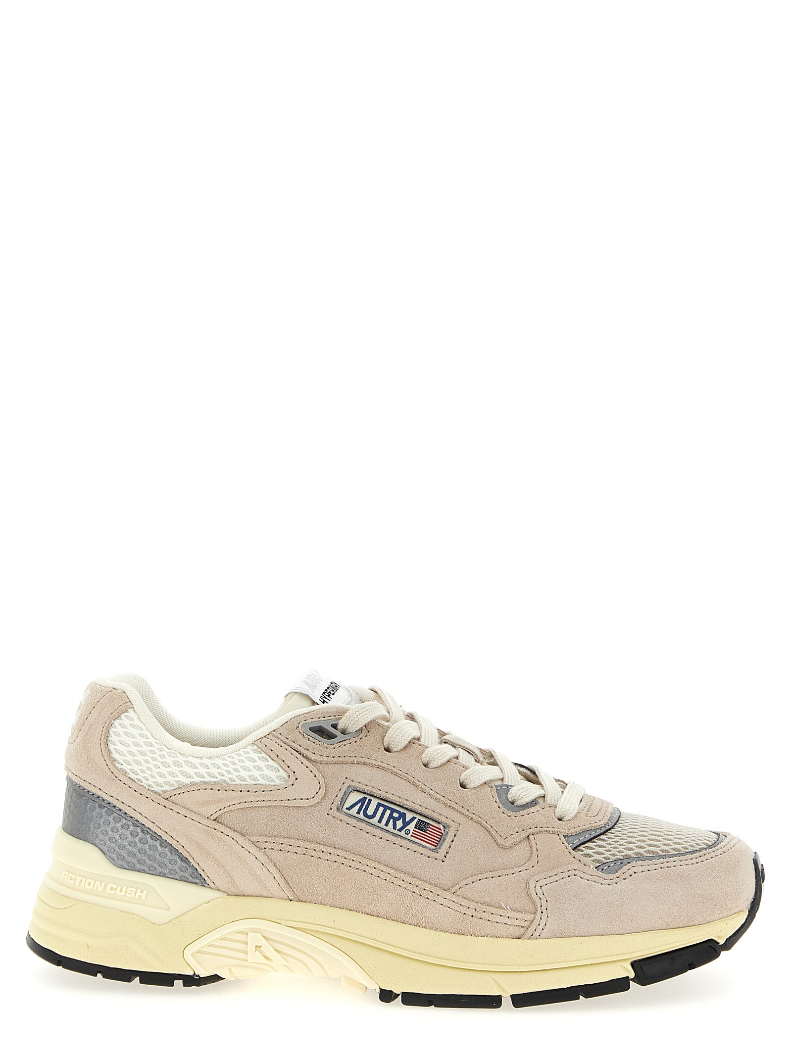 Autry Beige Cowhide Athletic Sneakers