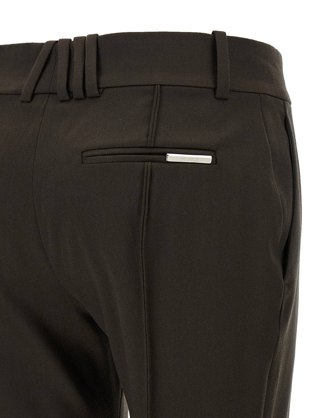 The Attico Brown Virgin Wool Flared Pants