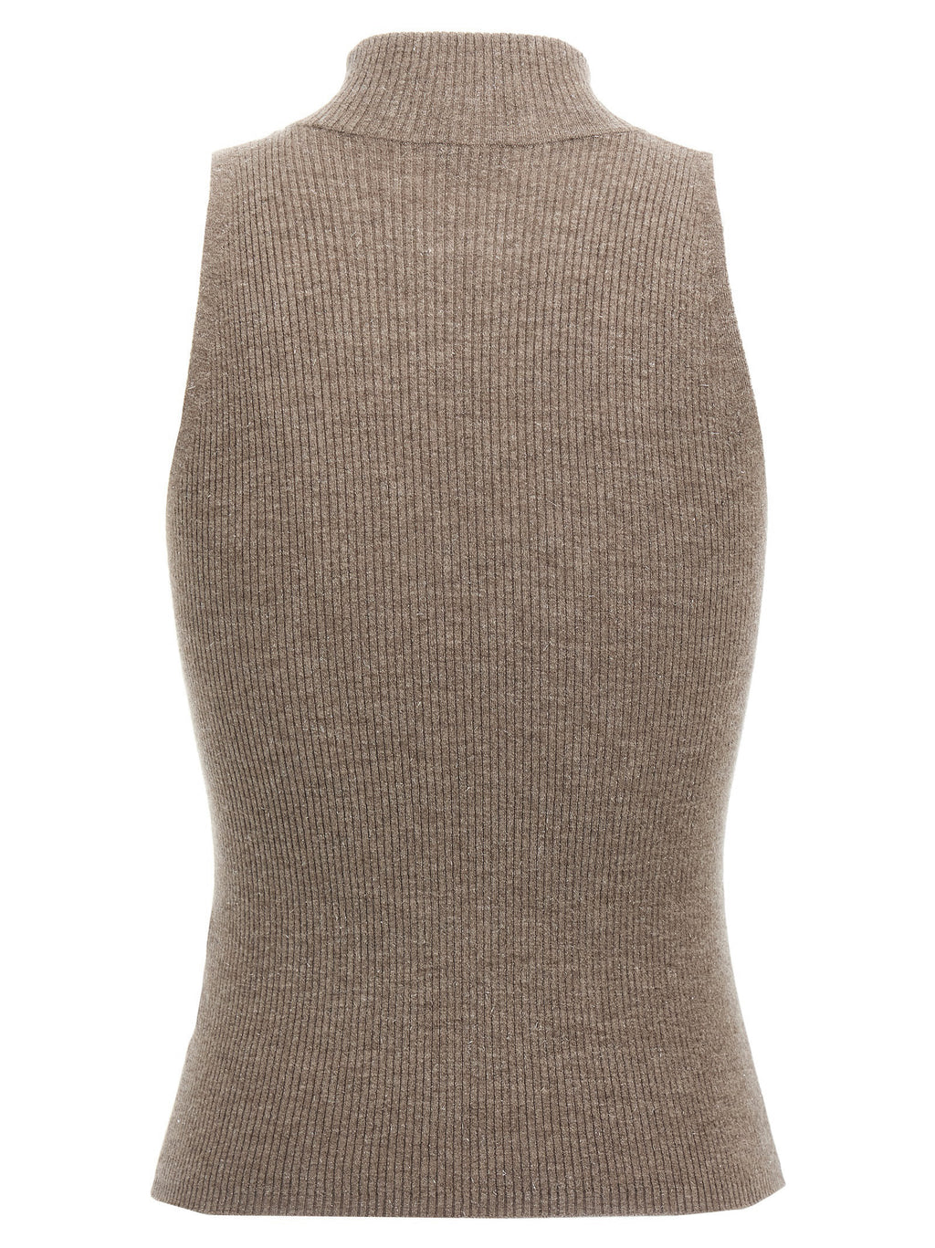 Brunello Cucinelli Brown Cashmere Sleeveles Sweater