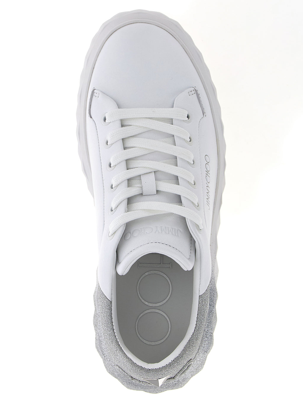 Jimmy Choo Silver Leather Chunky Sneakers