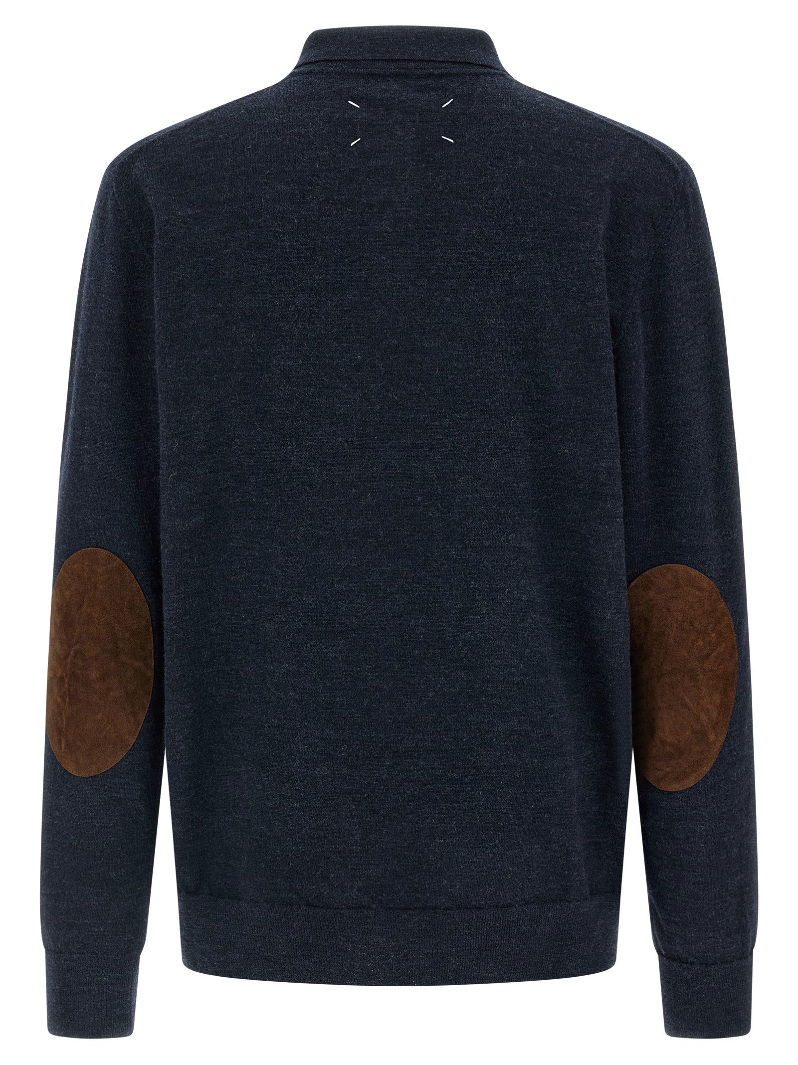 Maison Margiela Blue Wool Polo Shirt