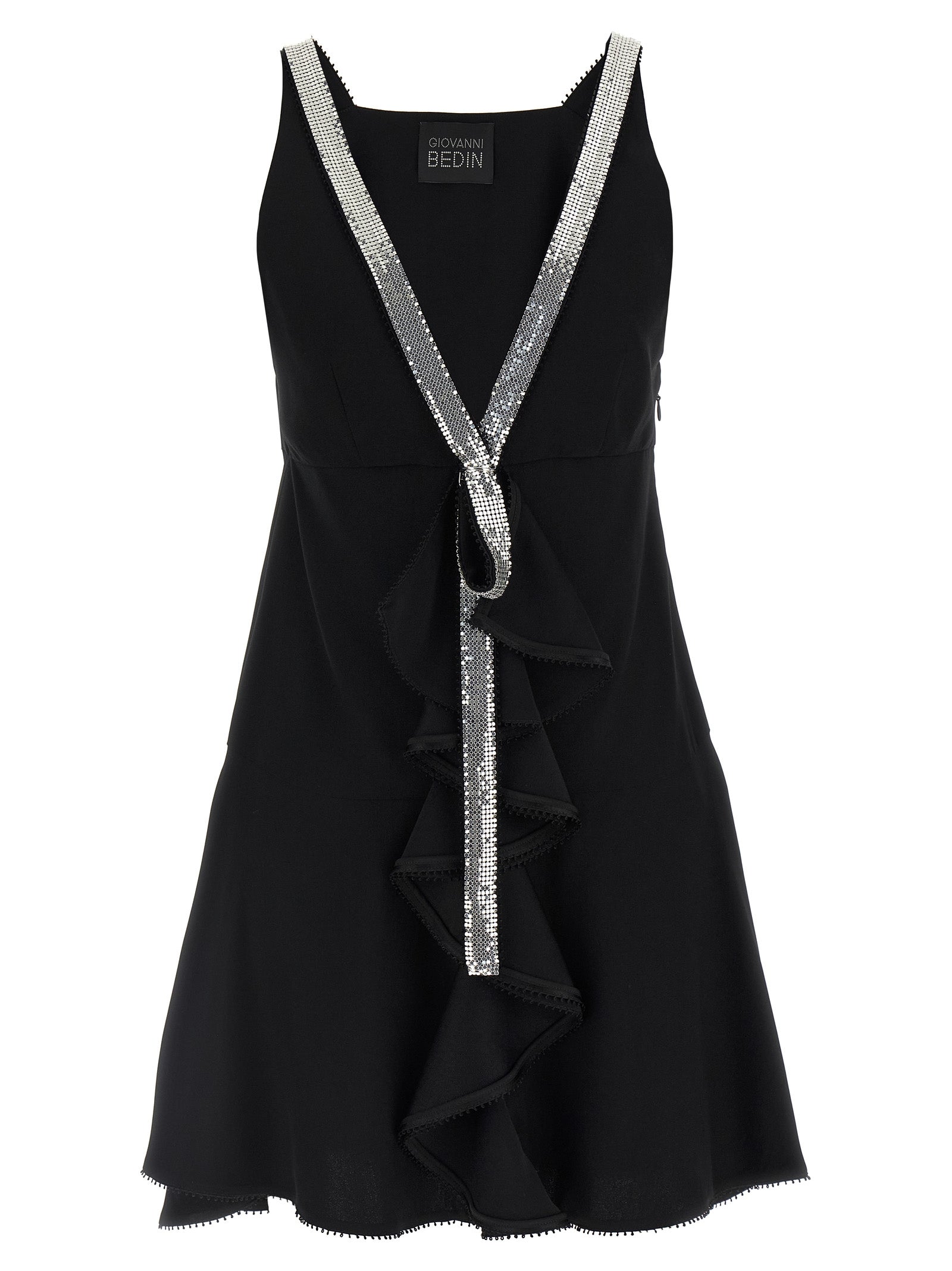 Giovanni Bedin Black Viscose Short Dress