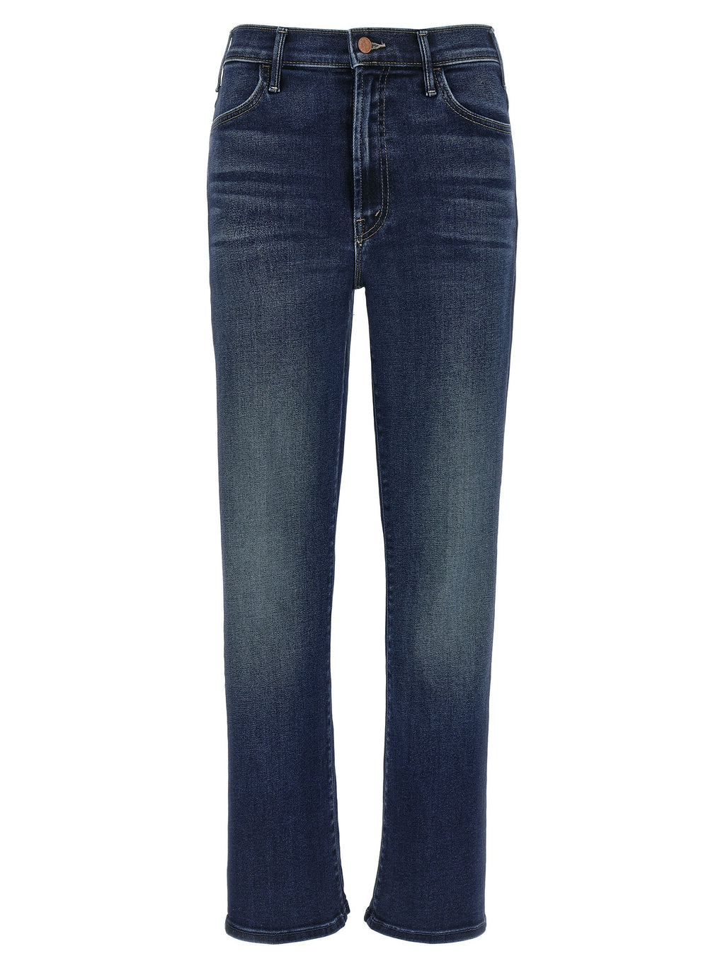 Mother Denim Blue Cotton Flared Jeans
