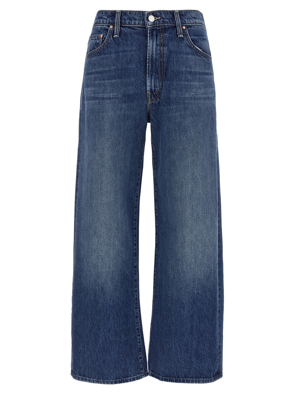 Mother Denim Blue Cotton Flared Jeans