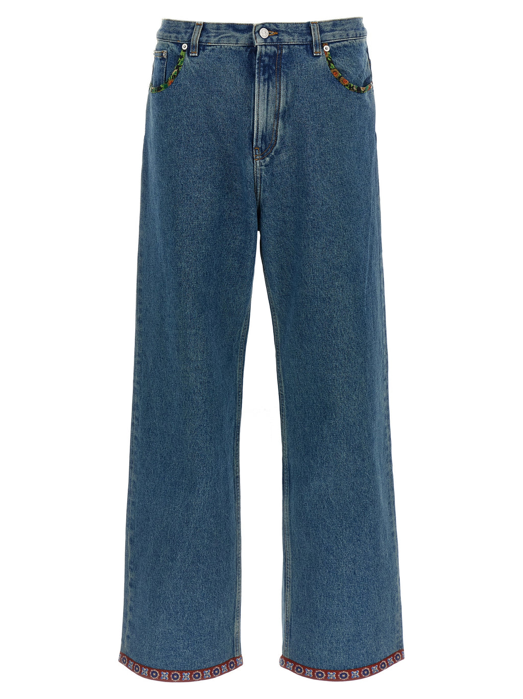 Valentino Garavani Blue Polyamide Straight-Leg Jeans