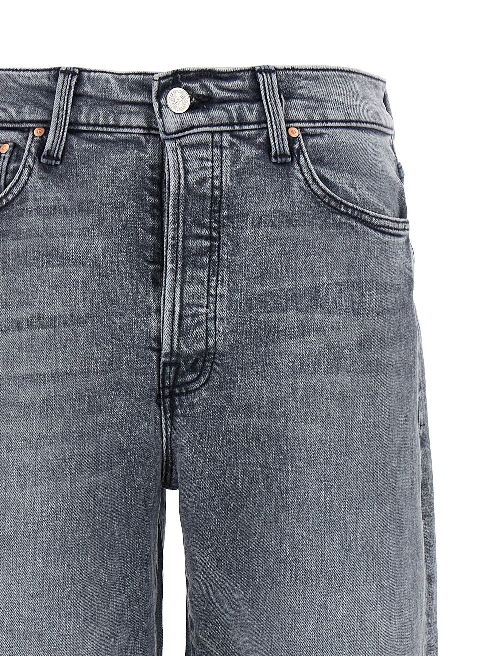 Mother Denim Gray Cotton Relaxed Fit Jeans