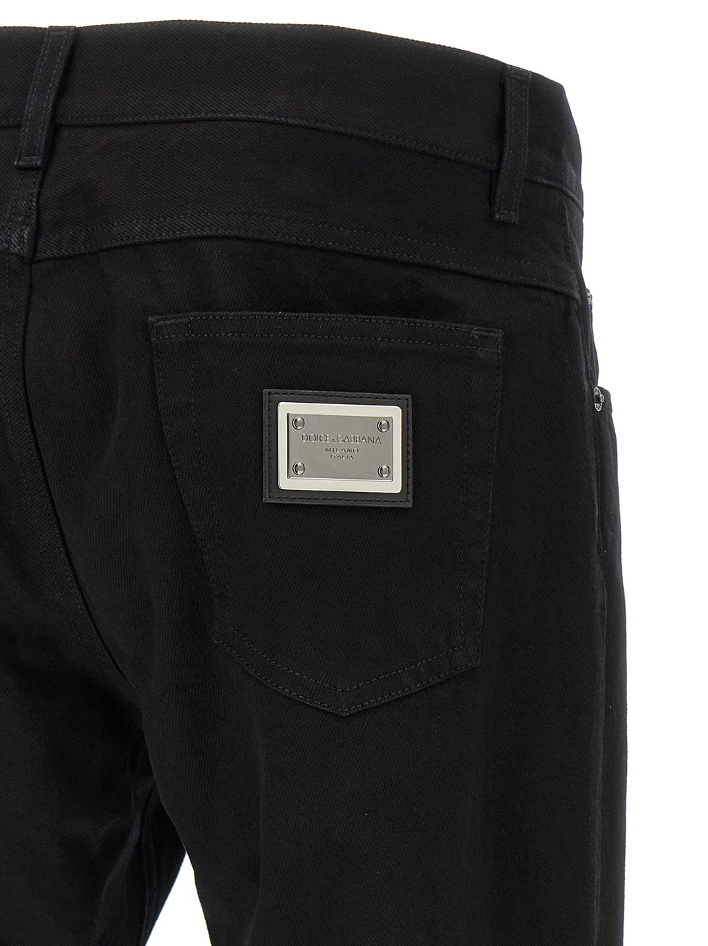 Dolce & Gabbana Black Cotton Straight-Leg Jeans